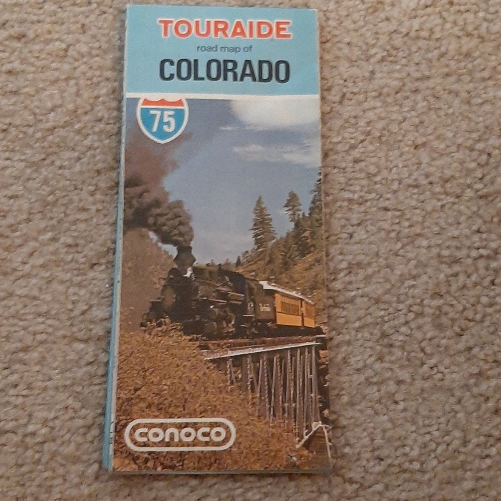 Vintage 1975 roadmap of Colorado